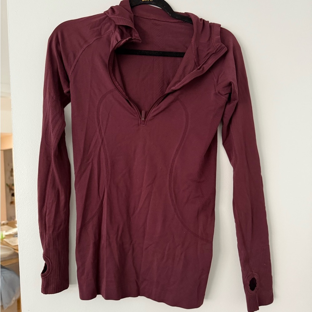 Lululemon Swiftly Tech Hooded 1/2 Zip Redwood Women's Size 6